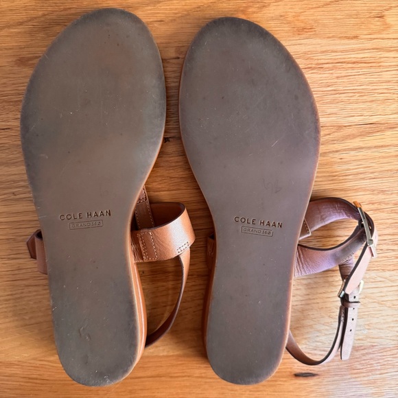 Cole Haan Francine Demi Wedge Leather Sandal in "Pecan" Size 8 - Picture 8 of 11